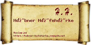 Hübner Hófehérke névjegykártya